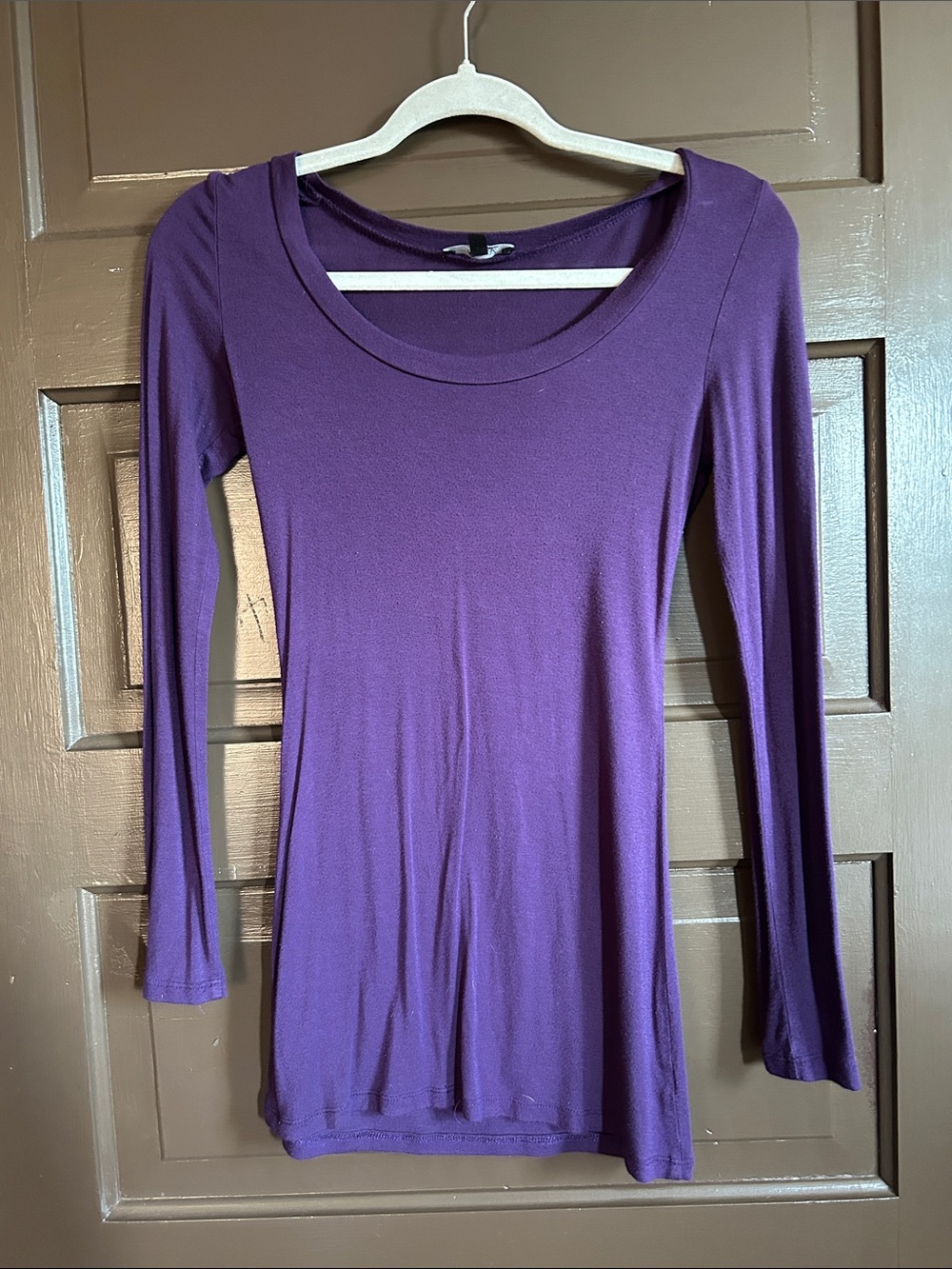 Soprano Plum Scoop Neck Long Sleeve Tee
